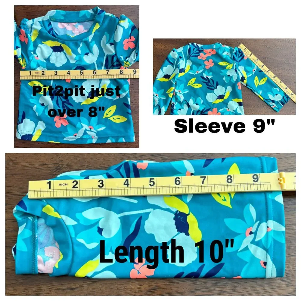 Carter’s Simple Joys Floral Long Sleeve 2pc Swimsuit (Size 3-6M)